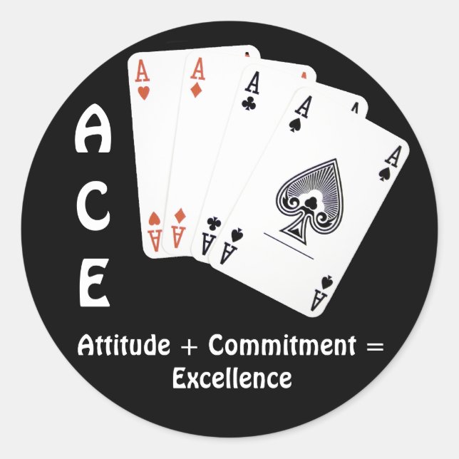 Adesivo Atitude ACE + Compromisso = Excelência (Frente)