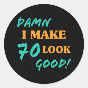 Adesivo Atitude de Aniversário do 70 Sarcástico