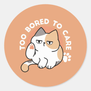 Adesivo Atitude de Gato Preguiçoso – Muito Entediado para