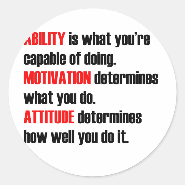 Adesivo atitude de motivação de habilidade (Frente)