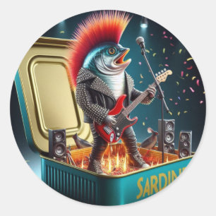 Adesivo Atitude Punk Rock de Sardinha Rebelde Estilo Louco