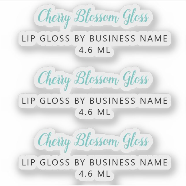 Adesivo Ativação do Lip Gloss Limpo do Script Turquoise Cu (Frente)