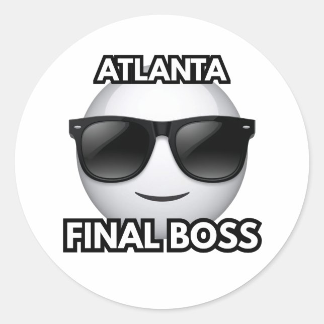 Adesivo Atlanta Final Boss Cool Emoji Sticker (Frente)
