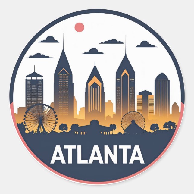 Adesivo Atlanta Georgia Skyline (Frente)