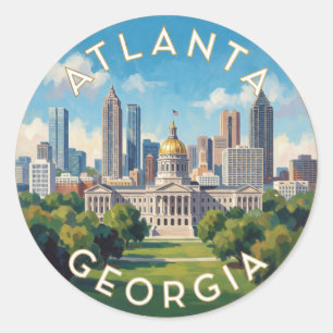 Adesivo Atlanta Geórgia Skyline Viagem