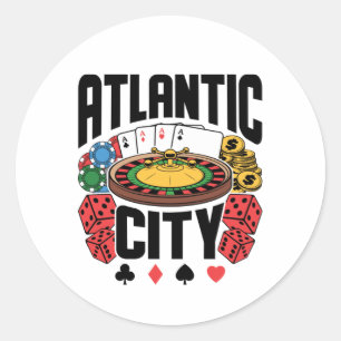 Adesivo Atlantic City Casino de Nova Jersey Gambling