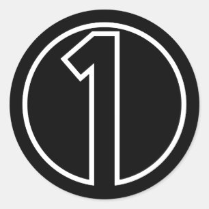 Adesivo Atletas Forma do círculo Número 1