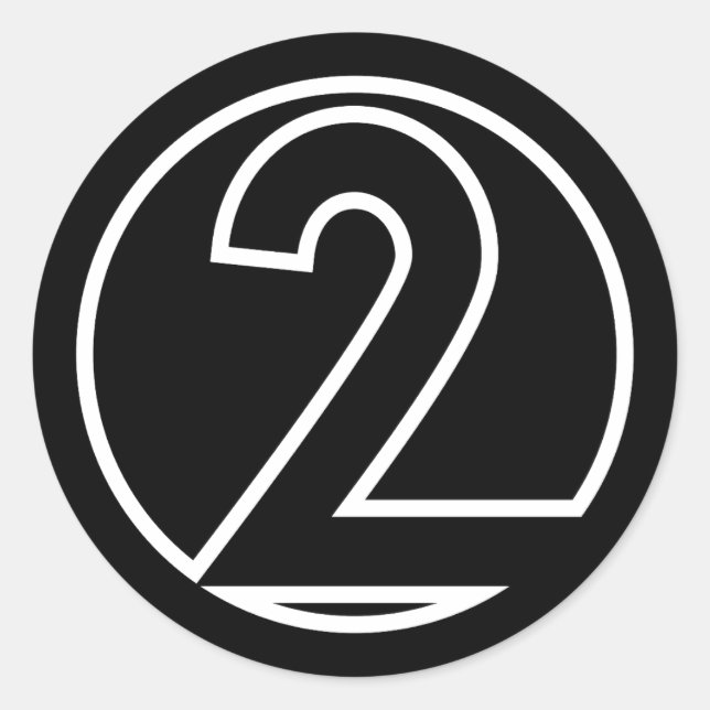 Adesivo Atletas Forma do círculo Número 2 (Frente)