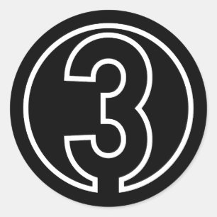 Adesivo Atletas Forma do círculo Número 3