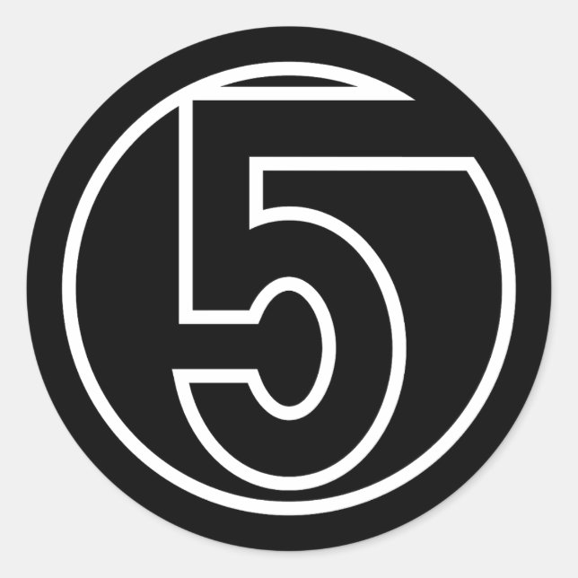 Adesivo Atletas Forma do círculo Número 5 (Frente)