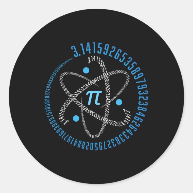 Adesivo Atom Pi Math Science Stem Gift 3,14 Pi Day (Frente)