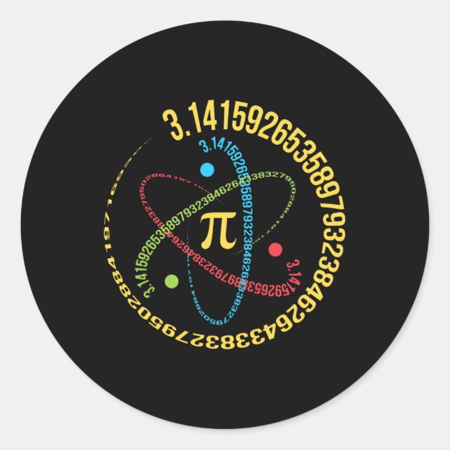 Adesivo Atom Pi Math Science Stem Oferece 3,14 Pi Day (Frente)