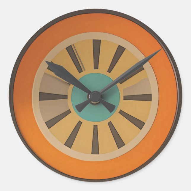 Adesivo Atomic Futuristic Orange Slice Clock Image (Frente)