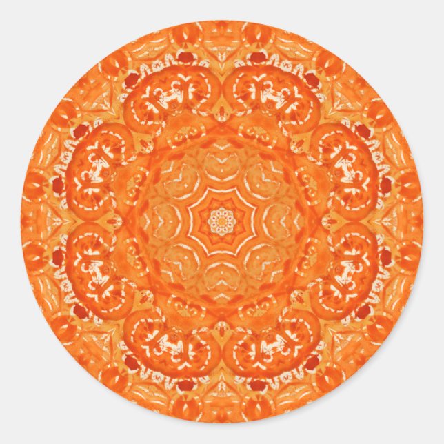 Adesivo Atomic Orange Watercolor Mandala (Frente)