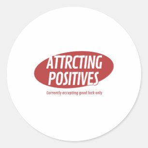 Adesivo Atraindo Positivos Sorte Boa Apenas Tipografia Des