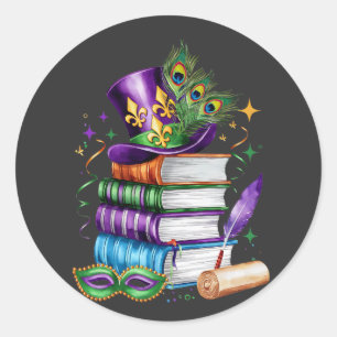 Adesivo Atrativa Mardi Gras Mix Librarian Costume Festiv