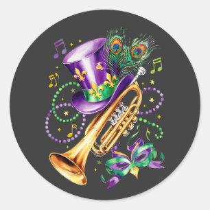 Adesivo Atrativo Mardi Gras Mix Trumpet Costume Festivo