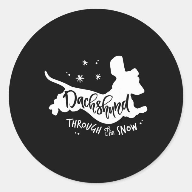 Adesivo Através Do Cachorro Xm Do Snow Dachshund (Frente)