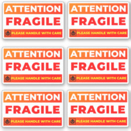 Adesivo Attention Fragile Shipping Stickers (Vinyl Labels)