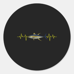 Adesivo Atum de pesca Batimento cardíaco Pescador Pescador