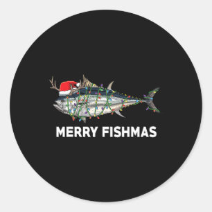 Adesivo Atum Engraçado Peixe Natal Papai Noel Xmas Pescado