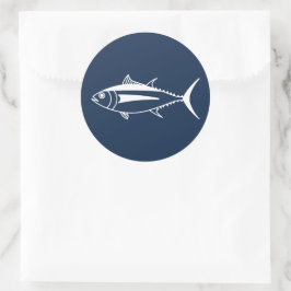 Adesivo Atum voador de branco em azul marinho