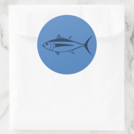 Adesivo Atum voador Peixes de Azul Marinho em Azul Egeu