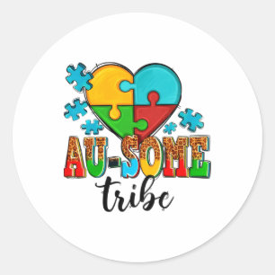 Adesivo Au-some Tribe Quebra-cabeça Heart World Autism Awa