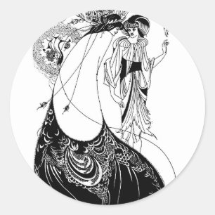 Adesivo Aubrey Beardsley A Saia do Pavão Art Nouveau