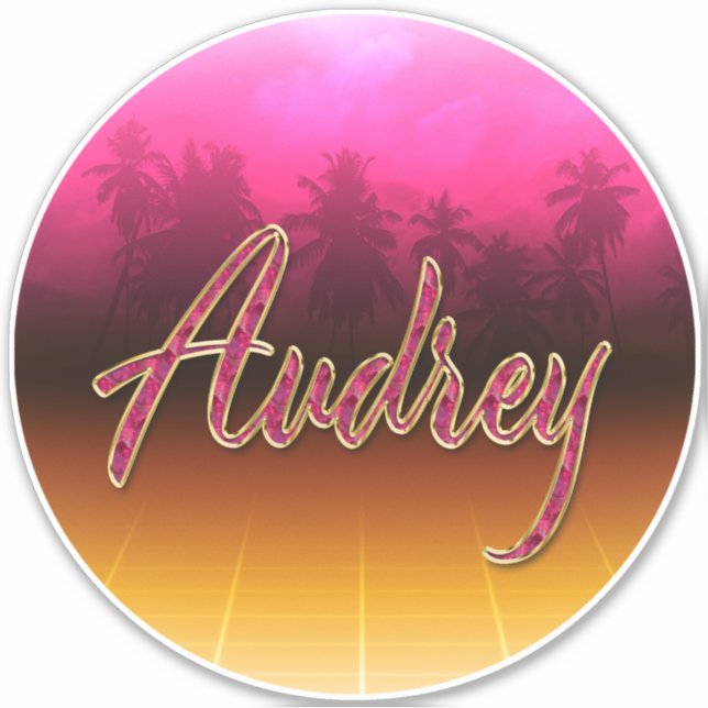 Adesivo Audrey Vorname Name golden pink Aufkleber Sticker (Frente)