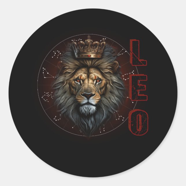 Adesivo August Aniversário Leo Lion Pride Graphic Zodiac H (Frente)