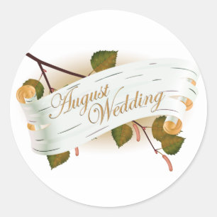 Adesivo August Wedding Seal : Folhas da temporada :