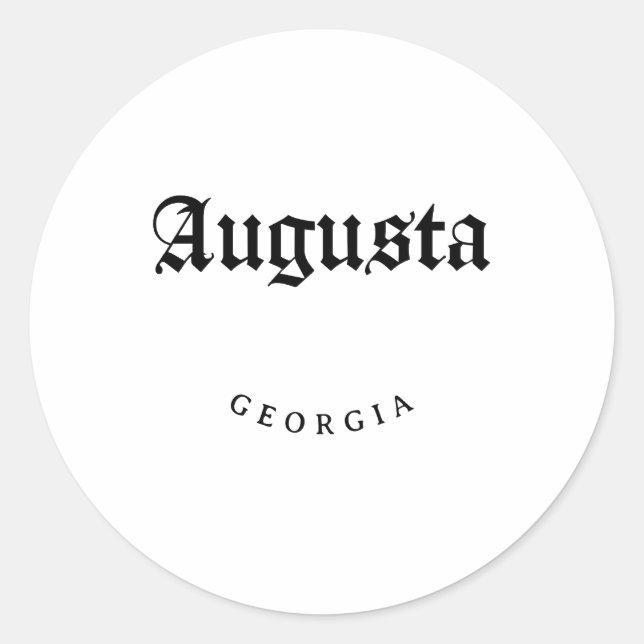 Adesivo Augusta Georgia Black Font (Frente)