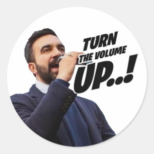 Adesivo Aumente o Volume - Zohran Mamdani 
