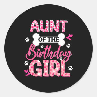 Adesivo Aunt Of The Birthday Girl Dogs Paw Theme Family Ma