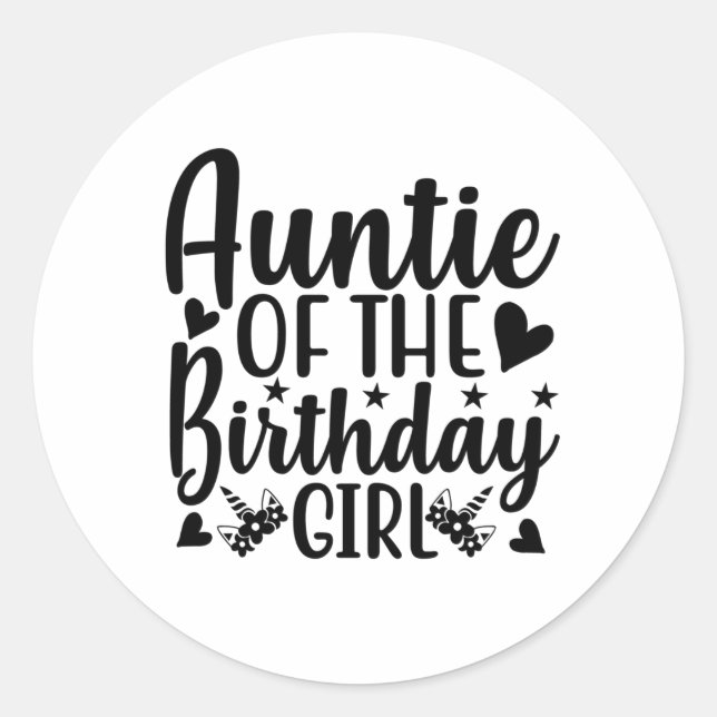 Adesivo Auntie of the birthday girl (Frente)