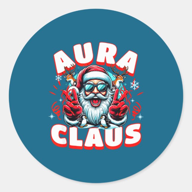 Adesivo Aura Claus For Funny Santa Christmas Meme Quote  (Frente)