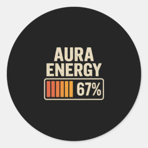 Adesivo Aura Energy 67 Meme Funny Gen Alpha Slang Retro Vi