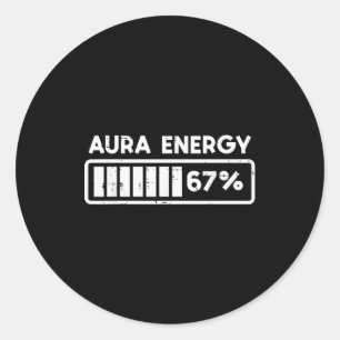 Adesivo Aura Energy 67 Número Divertido 6 7 Meme Crianças