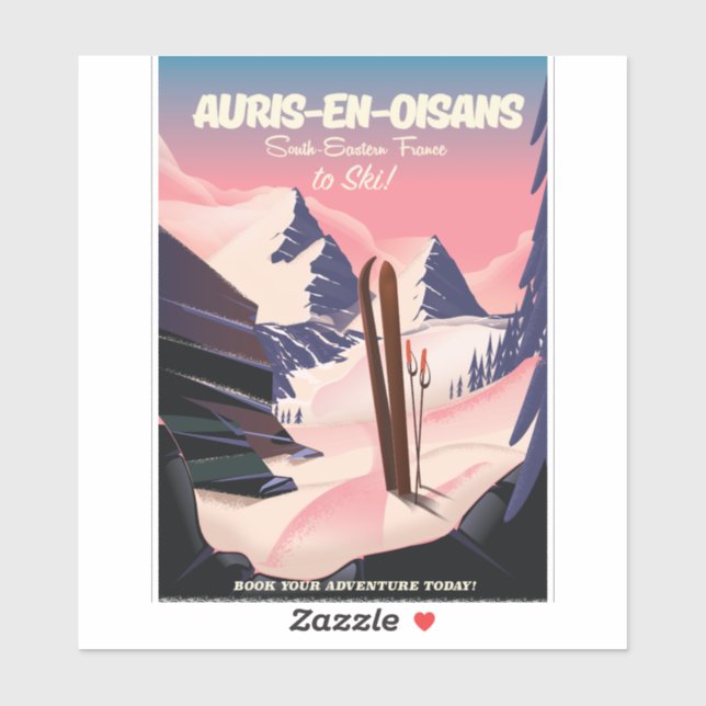 Adesivo AURIS-EN-OISANS França ski poster (Folha)