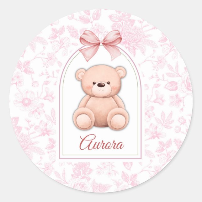 Adesivo Aurora | Design de Enfermeiro de Urso Rosa Persona (Frente)