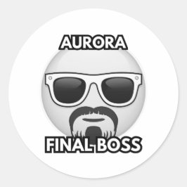 Adesivo Aurora Final Boss Cool Emoji Sticker