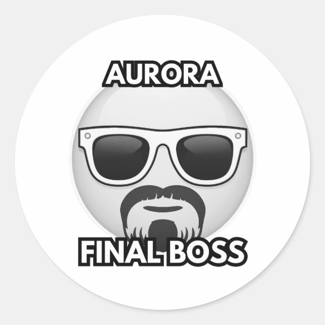 Adesivo Aurora Final Boss Cool Emoji Sticker (Frente)