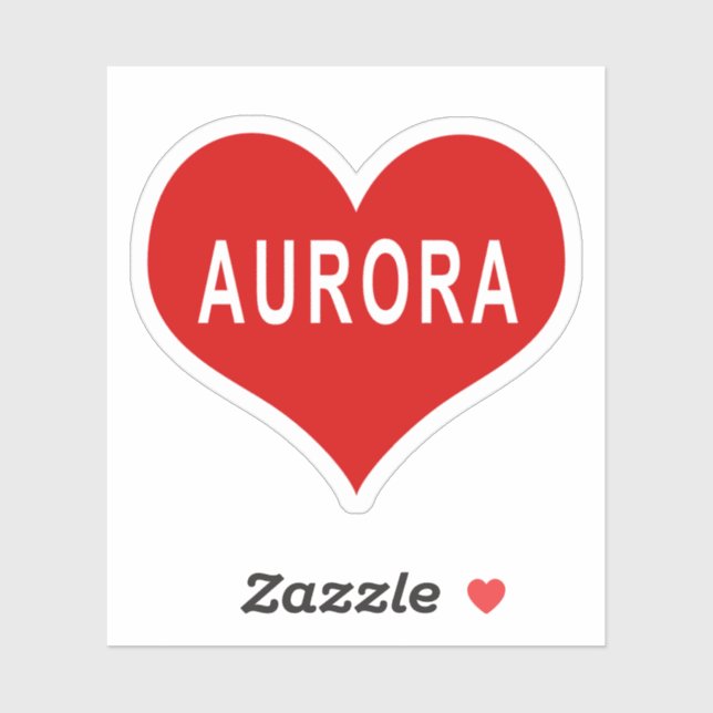 Adesivo AURORA NOME Red Love Heart Vinyl Sticker (Folha)