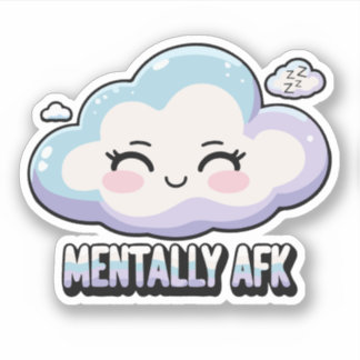Adesivo Ausente mentalmente – Cérebro Offline Vinil cortad