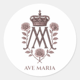 Adesivo Auspice Maria Catholic Round Sticker