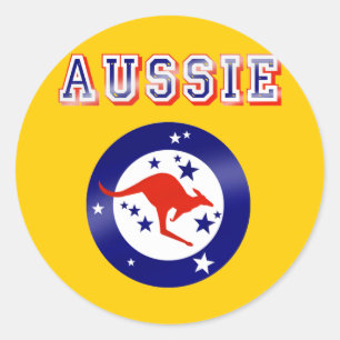 Adesivo Aussie Kangaroo flag emblem presentes de logotipo