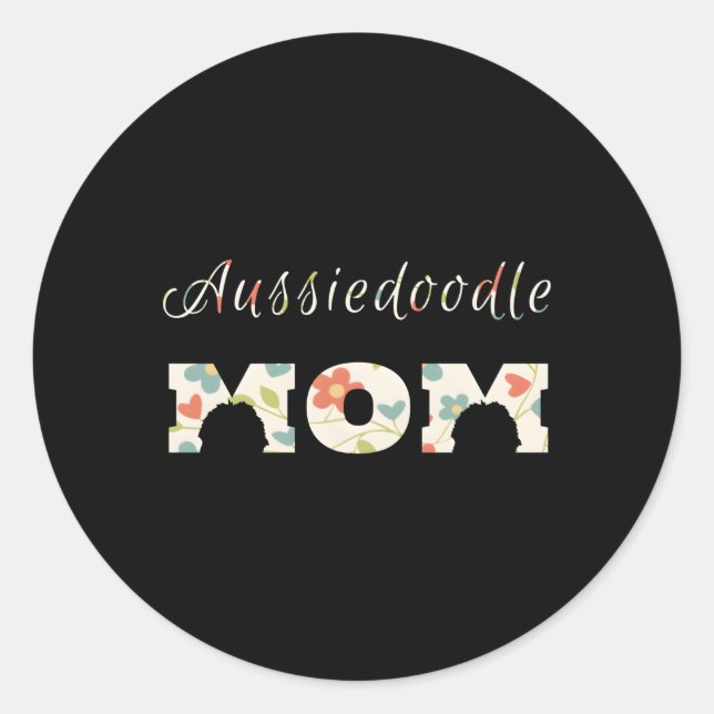 Adesivo Aussiedoodle Mãe Aussiedoodle Mãe Por (Frente)