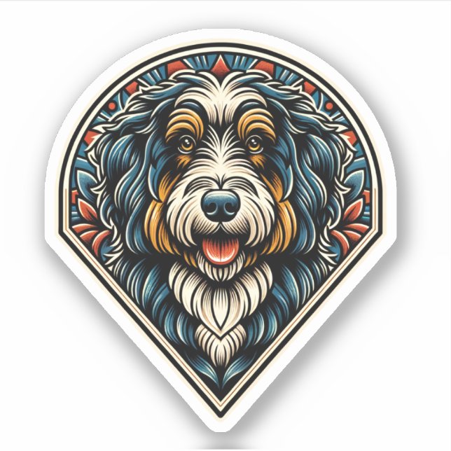 Adesivo Aussiedoodle Vinyl Watersafe Dog Sticker (Frente)