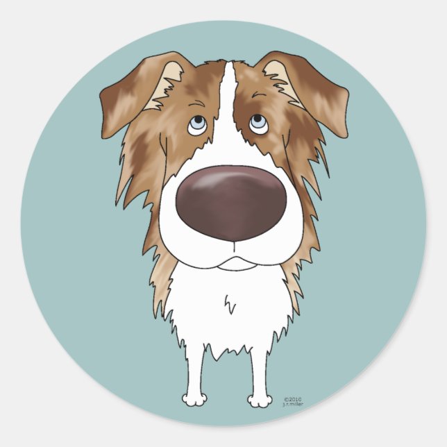 Adesivo Aussies - nariz e bumbum grandes (Frente)